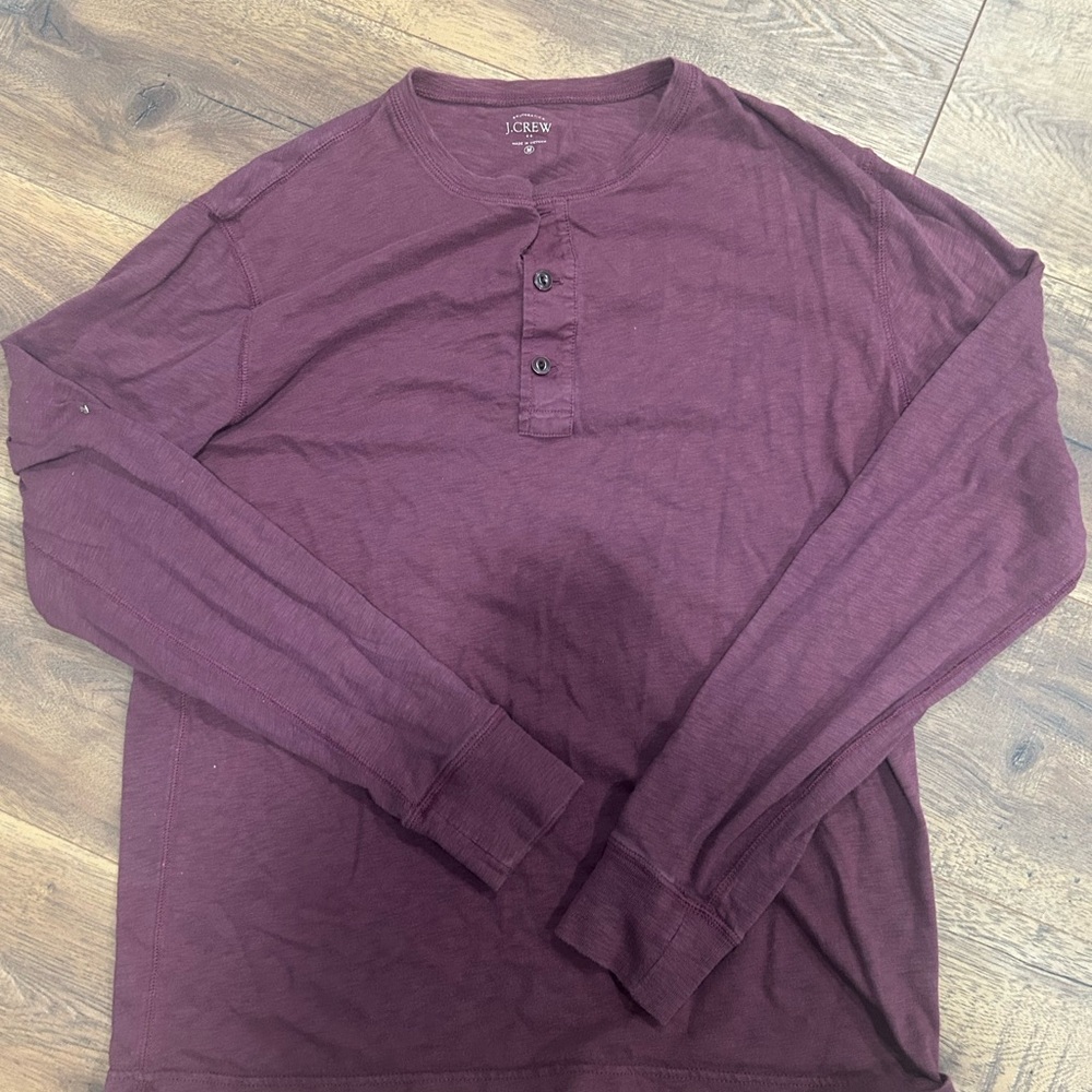 J. Crew Men's Long-Sleeve Henley - Maroon